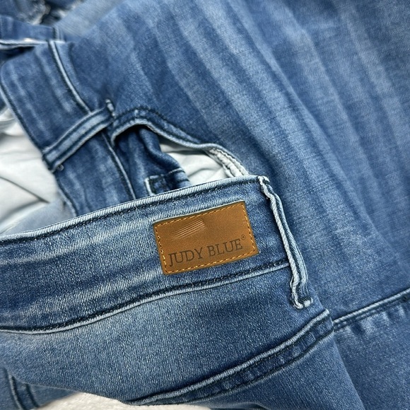 Judy Blue Skinny Jeans High Rise Denim Destroyed Hem Jean Blue Plus Size 24 24W - Picture 9 of 12
